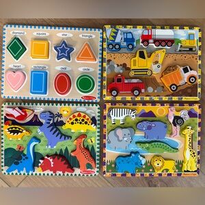 Melissa & Doug assorted puzzles—one piece missing see photos